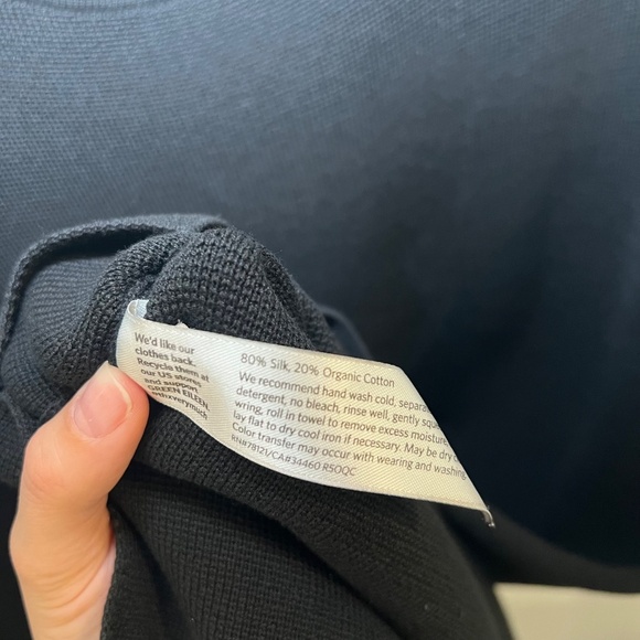 Eileen Fisher Silk Cotton Blend Dress Size S Black - Picture 6 of 6